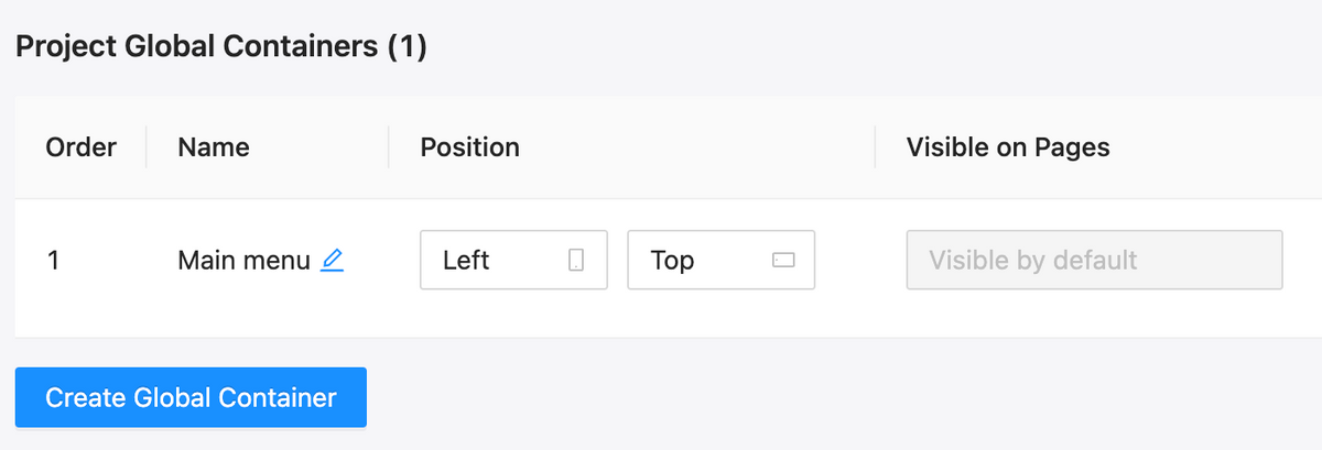 Version 0.5 | Project global containers